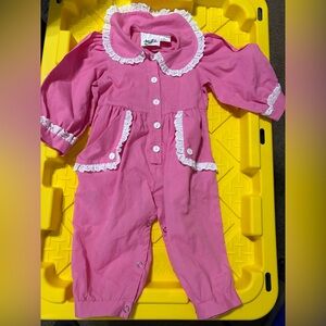 Vintage Fancy Pants baby Girls Pantsuit Pink 12 months